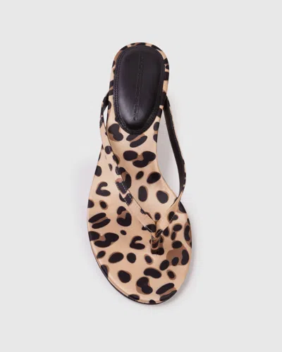 Black Suede Studio Tash Sandals 50mm Cheetah Printed Satin In Multi