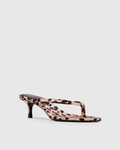 Black Suede Studio Tash Sandals 50mm Cheetah Printed Satin In Multi