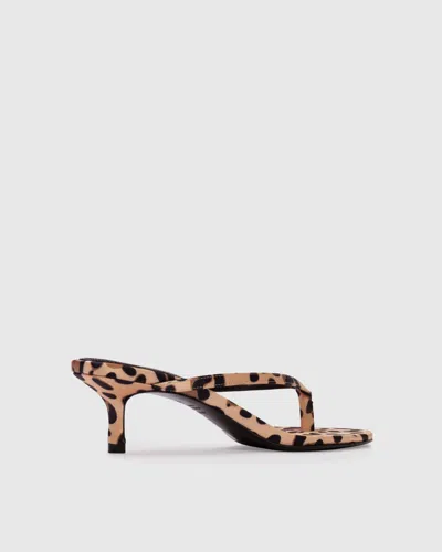 Black Suede Studio Tash Sandals 50mm Cheetah Printed Satin In Multi