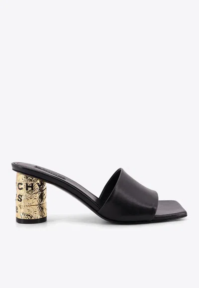 Givenchy 65mm Logo Heel Leather Mule Sandals In Multi