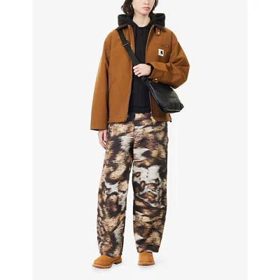 Carhartt Long-sleeved Zip-up Jacket In Brown