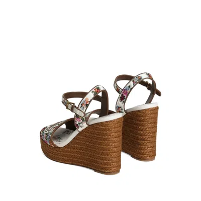Dolce & Gabbana Wedge Sandals With Majolica Embroidery In Multi