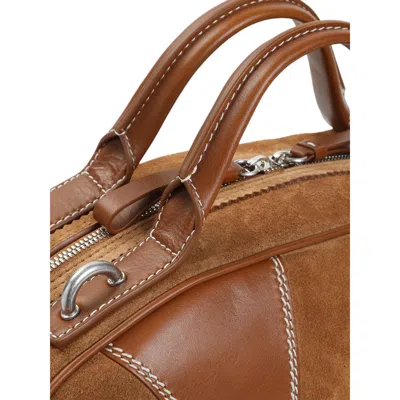 Dries Van Noten Leather-trimmed Suede Duffel Bag In Brown