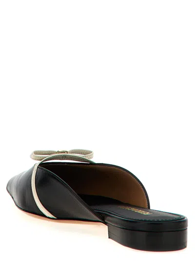 Ferragamo Giulye Mini Bow Leather Flat Mules In Multi