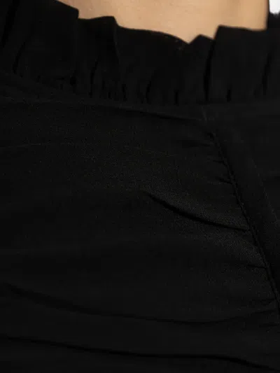 Allsaints Leila Layered Ruffle Long Sleeve High-low Maxi Dress In Black