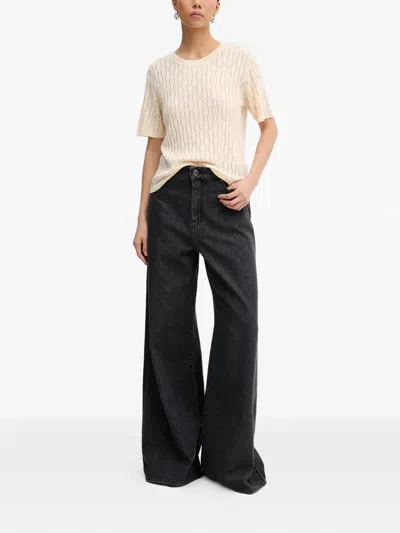 Patrizia Pepe Openwork T-shirt In Neutral
