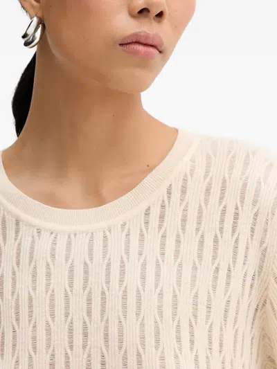 Patrizia Pepe Openwork T-shirt In Neutral