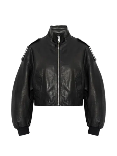 Allsaints Leather Lowden Leather Jacket In Black