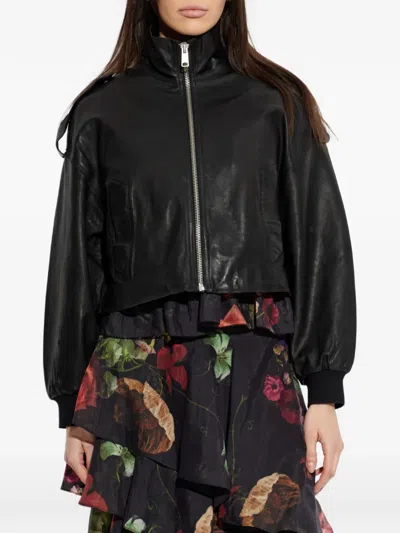Allsaints Leather Lowden Leather Jacket In Black