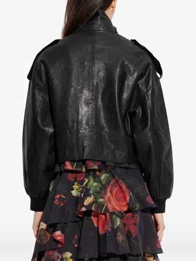 Allsaints Leather Lowden Leather Jacket In Black