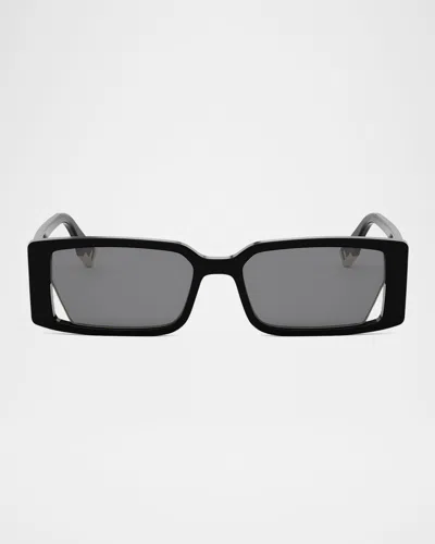Fendi Way 53mm Rectangular Sunglasses In Black