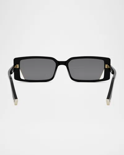 Fendi Way 53mm Rectangular Sunglasses In Black
