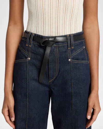 Isabel Marant Kirka Leather Pull-through Belt In Black