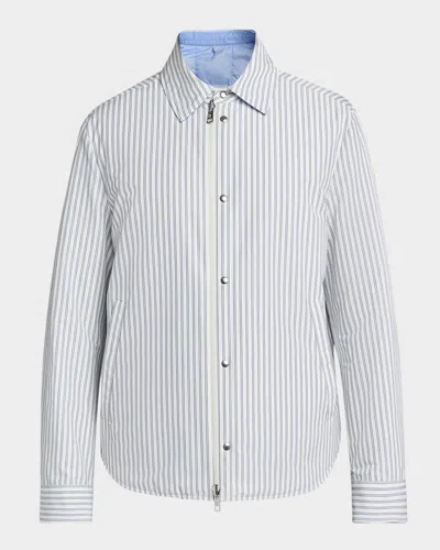 Moncler Cotton Blend Reversible Crescent Down Shirt In White