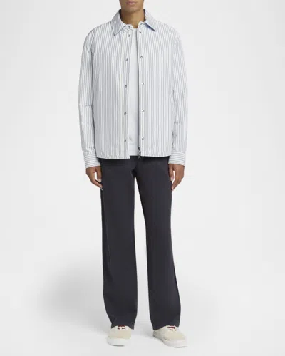 Moncler Cotton Blend Reversible Crescent Down Shirt In White