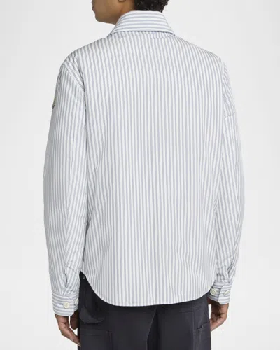Moncler Cotton Blend Reversible Crescent Down Shirt In White