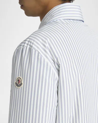Moncler Cotton Blend Reversible Crescent Down Shirt In White