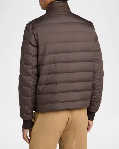Moncler Reversible Shearling Down Jacket In Brown