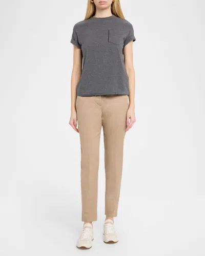 Brunello Cucinelli Grained Soft Leather Runners With Shiny Loops Shoes In White