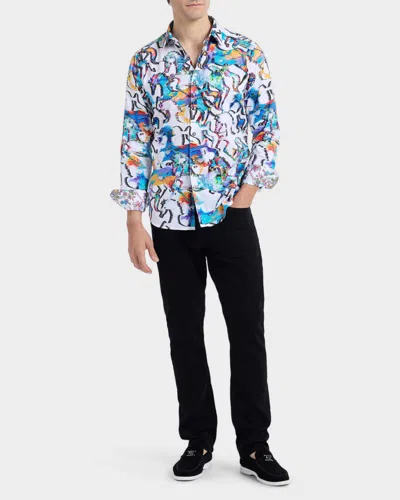Robert Graham Mane Event Stretch Cotton Button-up Shirt In Multi