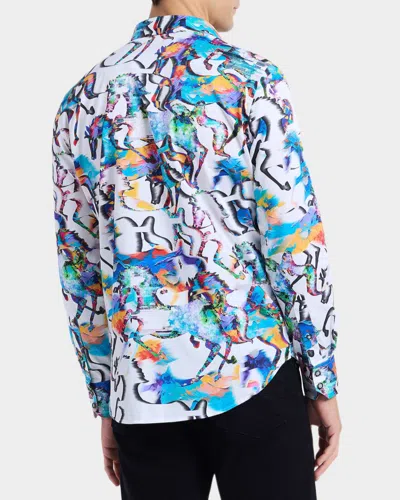 Robert Graham Mane Event Stretch Cotton Button-up Shirt In Multi
