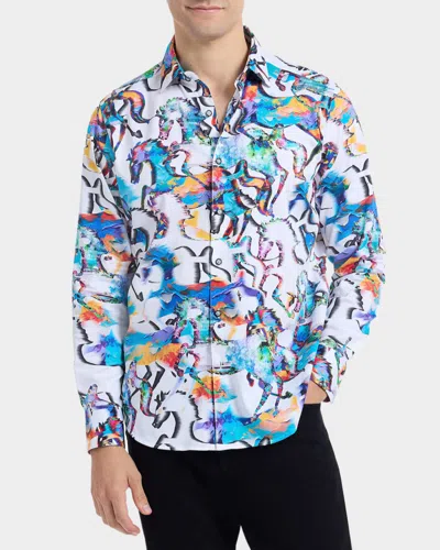 Robert Graham Mane Event Stretch Cotton Button-up Shirt In Multi