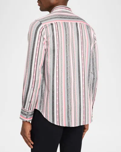 Robert Graham Bramshaw Mixed Stripe Stretch Cotton Button-up Shirt In Pink