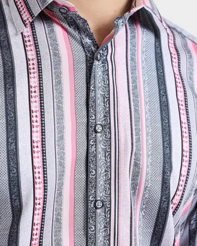 Robert Graham Bramshaw Mixed Stripe Stretch Cotton Button-up Shirt In Pink