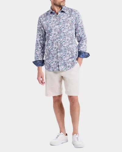 Robert Graham Buckingham Long Sleeve Button Down Shirt Tall In Purple