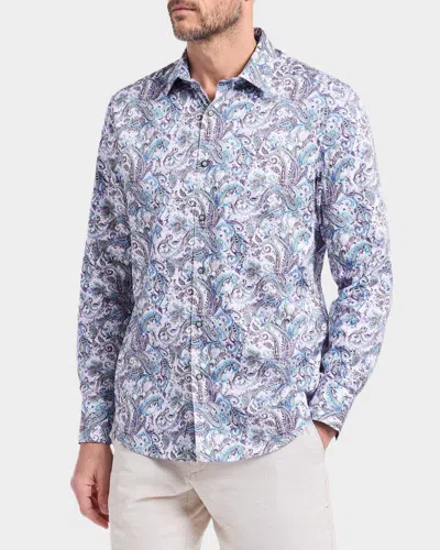 Robert Graham Buckingham Long Sleeve Button Down Shirt Tall In Purple