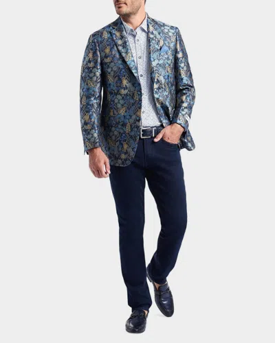Robert Graham Radford Tailored Fit Floral Jacquard Sport Coat In Blue