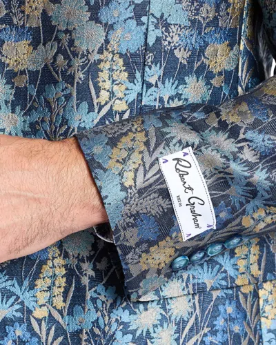Robert Graham Radford Tailored Fit Floral Jacquard Sport Coat In Blue