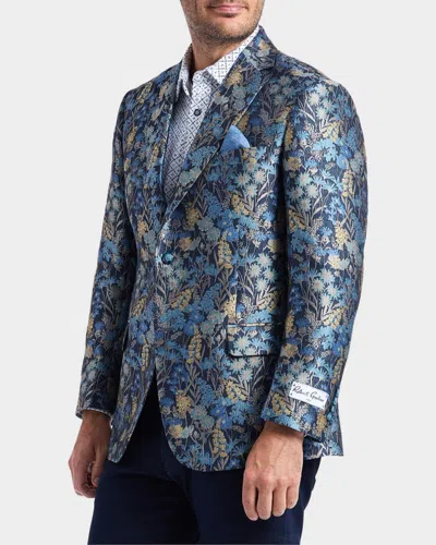 Robert Graham Radford Tailored Fit Floral Jacquard Sport Coat In Blue