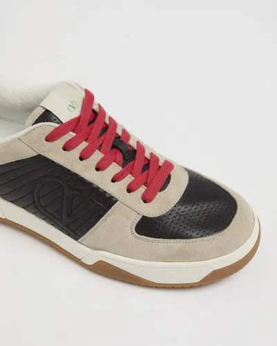Valentino Garavani Sneakers Contrasting Panels Perforated Detailing Rubber Sole In Multi