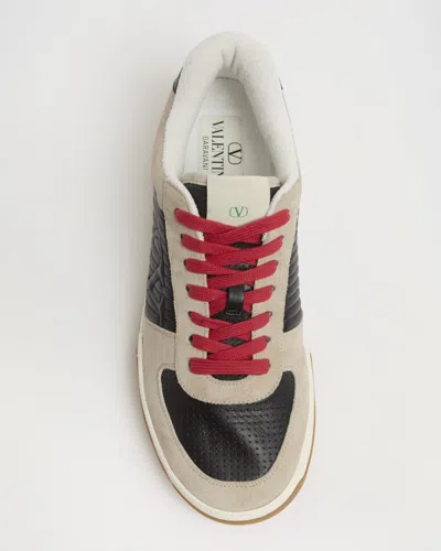 Valentino Garavani Sneakers Contrasting Panels Perforated Detailing Rubber Sole In Multi