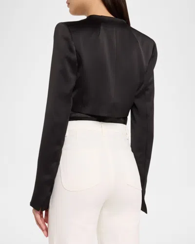 Ramy Brook Gia Long-sleeve Capelet In Black