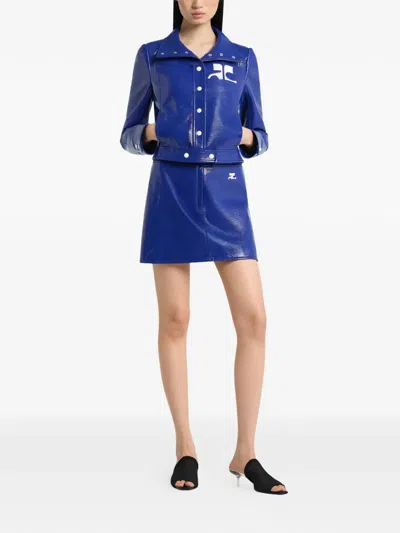 Courrèges Button-up Jacket In Blue