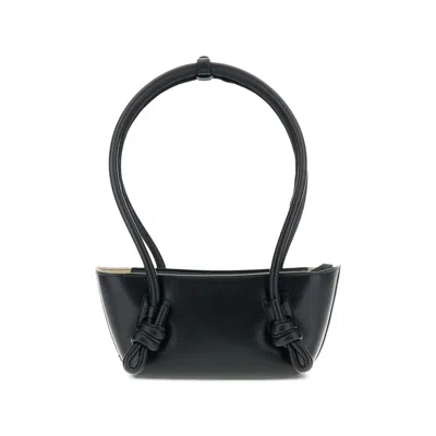 Hereu Mini Fleca Rectangular Shoulder Bag Knotted Handles In Black