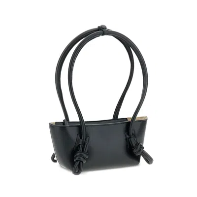 Hereu Mini Fleca Rectangular Shoulder Bag Knotted Handles In Black