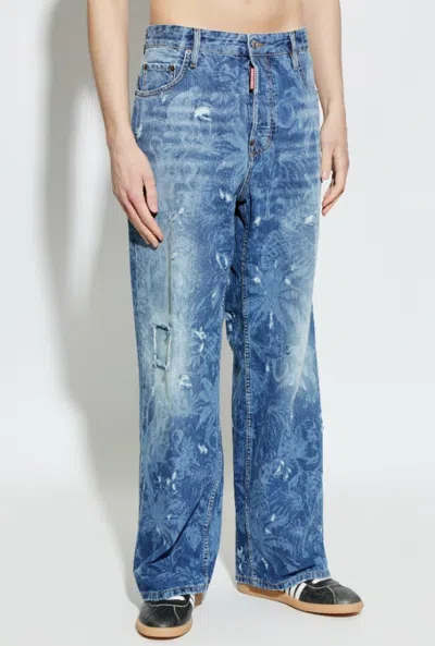 Dsquared2 Belt Loop Jeans In Blue