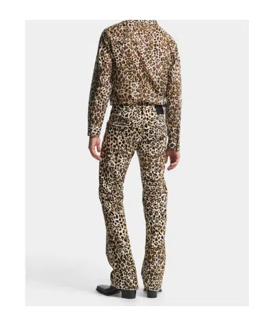 Dsquared2 Leopard-print Five-pockets Jeans In Brown