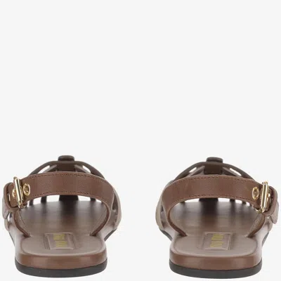 Miu Miu Round-toe Flat Sandals In Multi