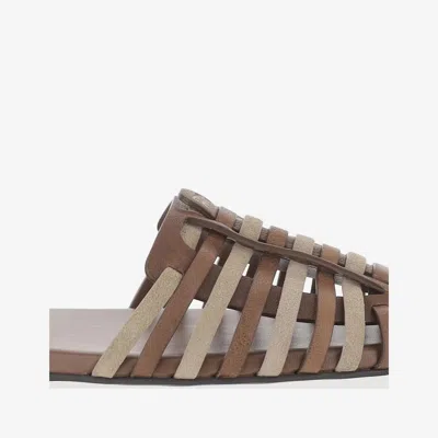 Miu Miu Round-toe Flat Sandals In Multi