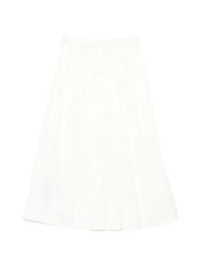 Balmain Geometric Pattern Skirt In White