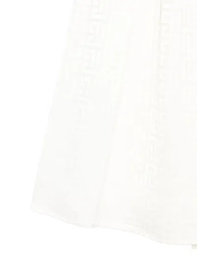 Balmain Geometric Pattern Skirt In White