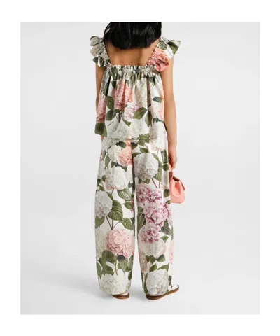 Dolce & Gabbana Hydrangea-print Poplin Trousers In White