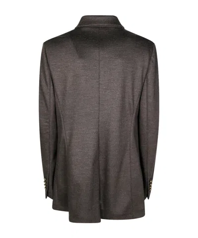 Circolo 1901 Double-breasted Wool-blend Jacket In Black