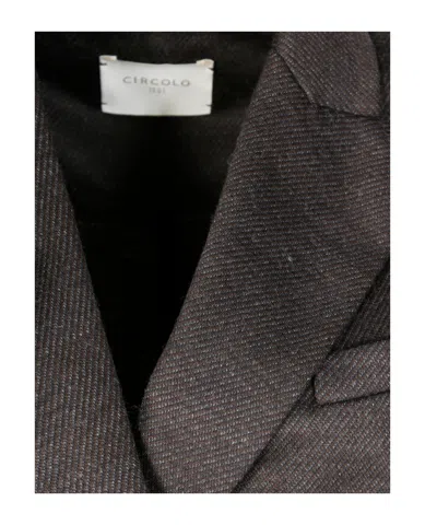 Circolo 1901 Double-breasted Wool-blend Jacket In Black