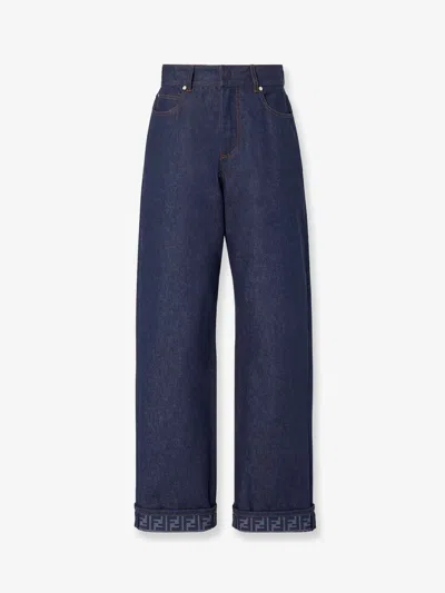 Fendi Long Jeans In Blue