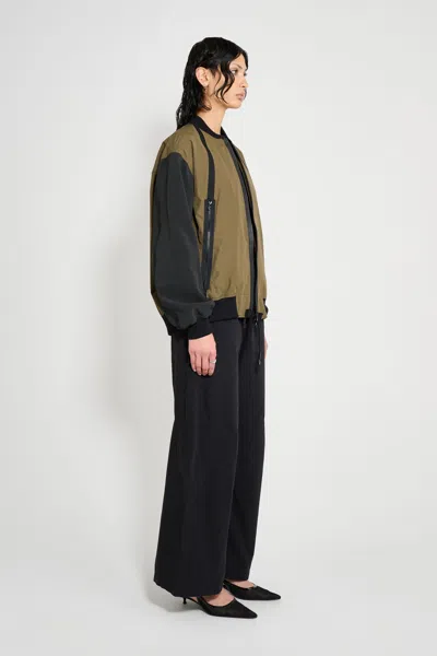 Stutterheim Bredsand Zip Bomber Jacket In Green